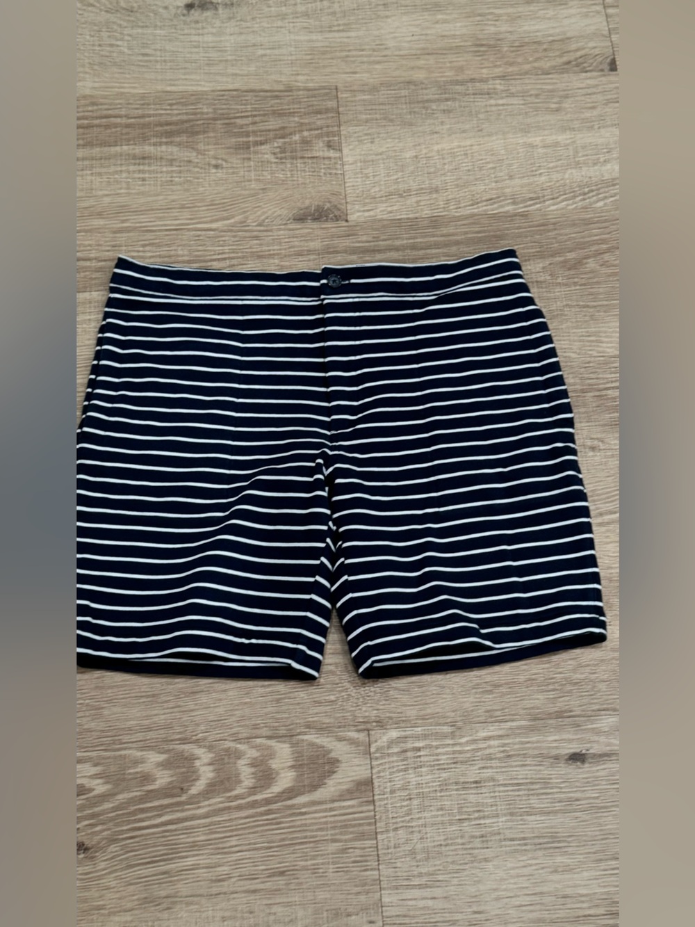 Michael Kors Navy White Striped Knit Shorts Size M Soft Stretch Lounge